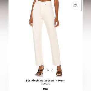 White pinched waste Agolde jeans